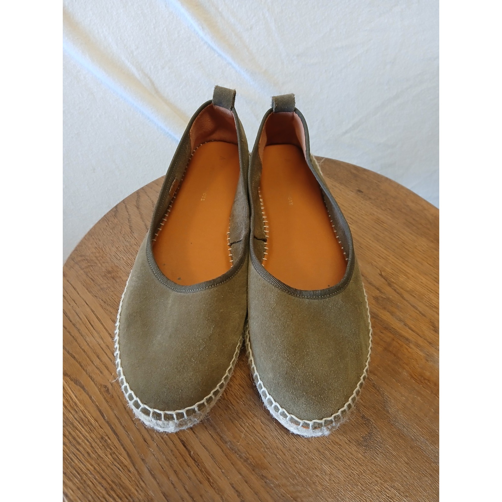 Anthropologie Espadrilles Suede Olive Green Size 41